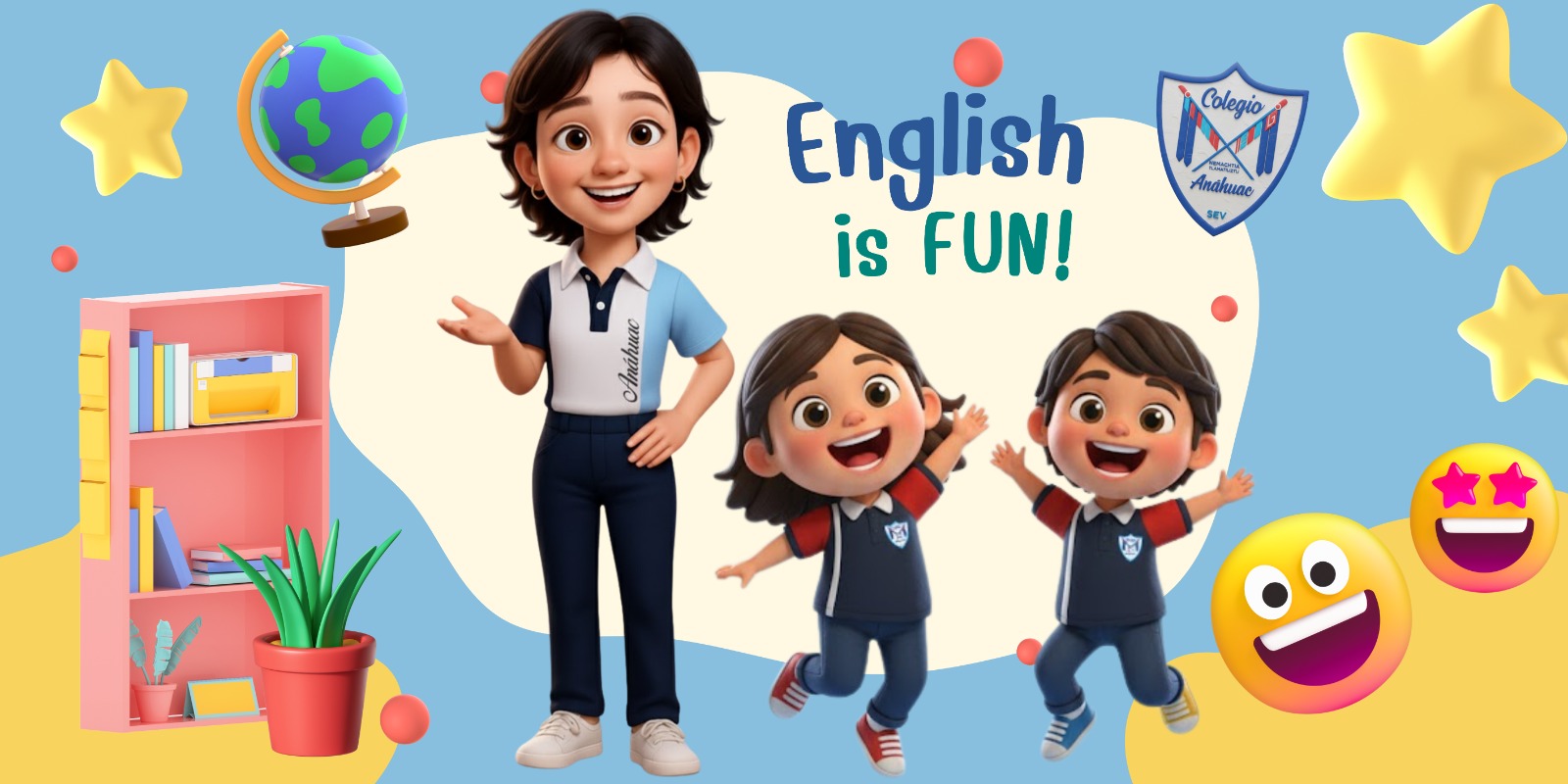 Estudiantes aprendiendo inglés