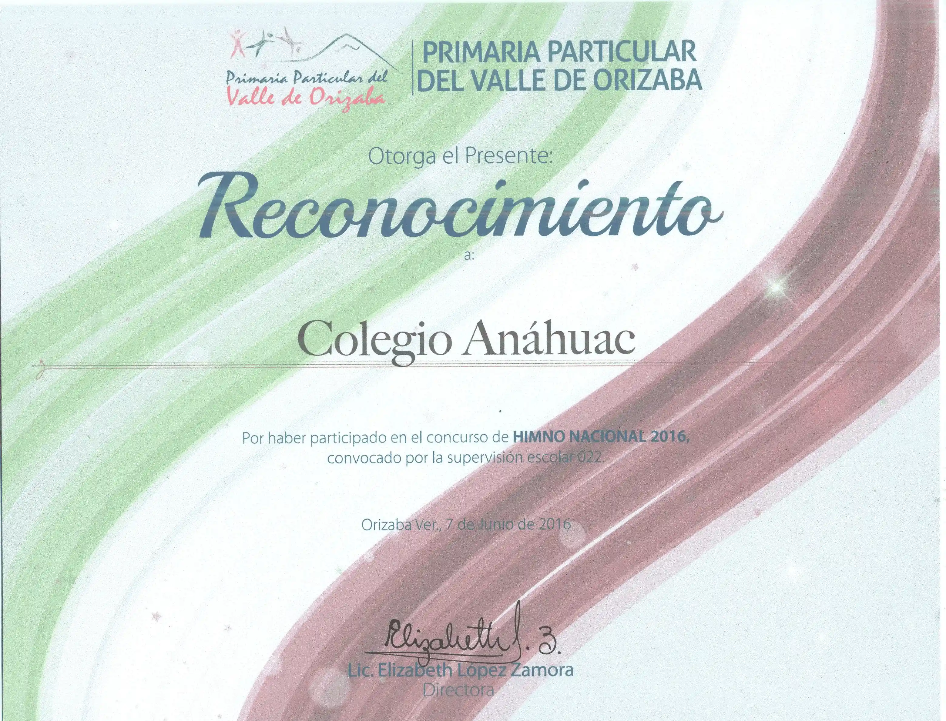 Concurso del himno nacional por la supervición escolar 022