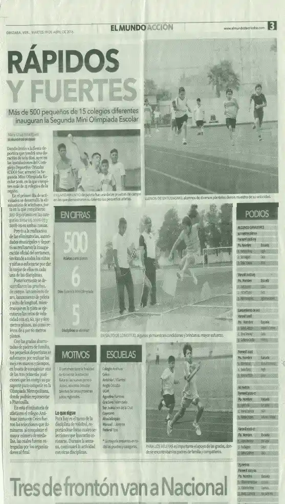 2da Mini olimpiada escolar
