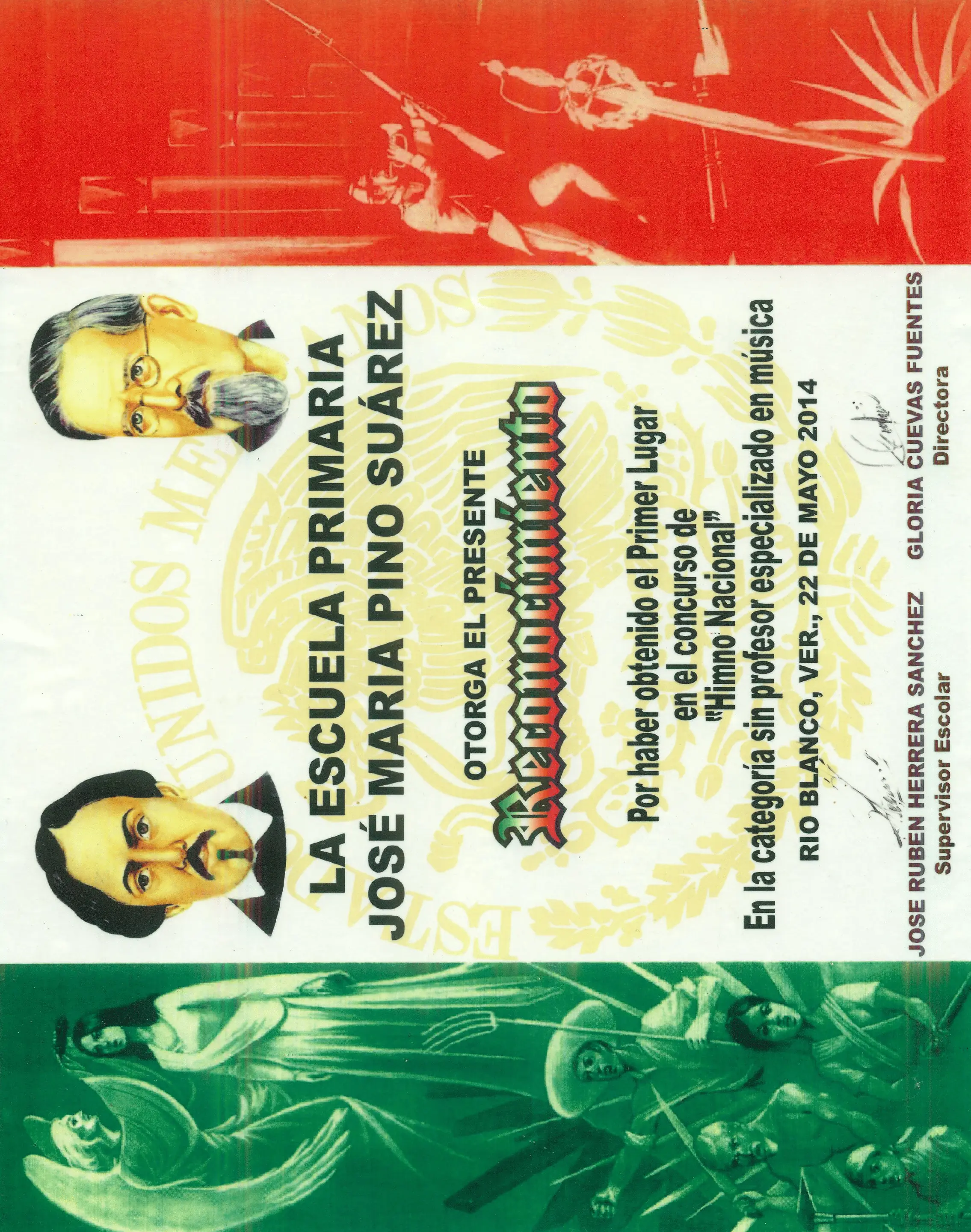 1er Lugar Concurso de Interpretación del Himno Nacional Mexicano 2014