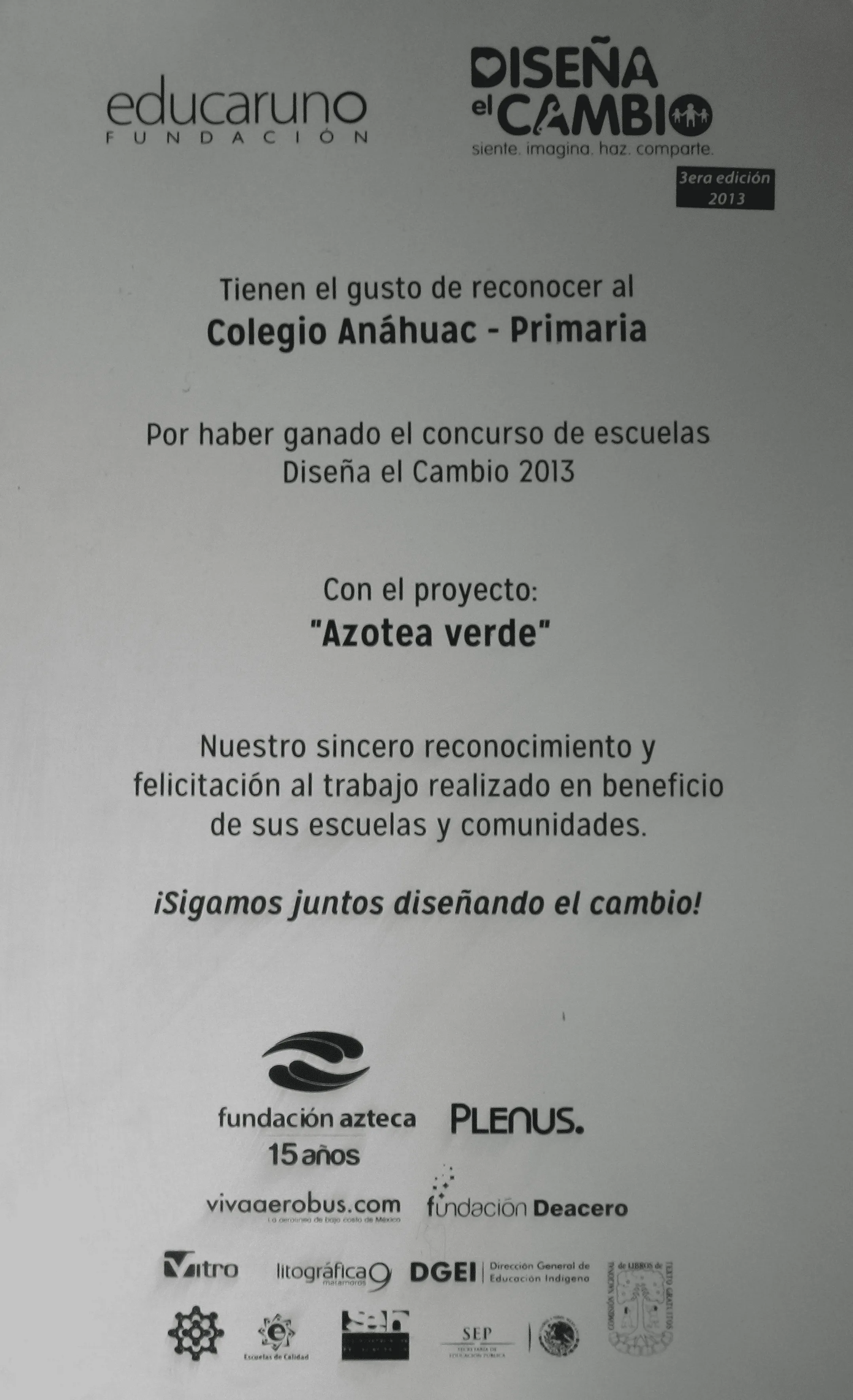 Diseña el Cambio - 1er Lugar